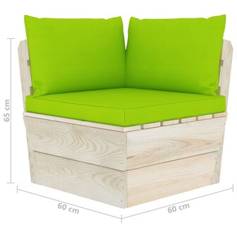 Tuinbank 2-zits met kussens pallet vurenhout 7