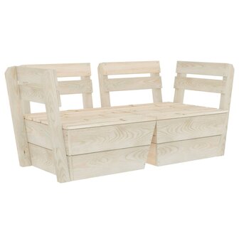 Tuinbank 2-zits pallet ge&iuml;mpregneerd vurenhout 2