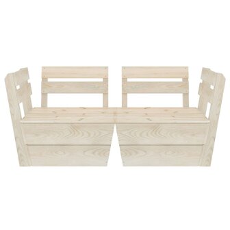 Tuinbank 2-zits pallet ge&iuml;mpregneerd vurenhout 3