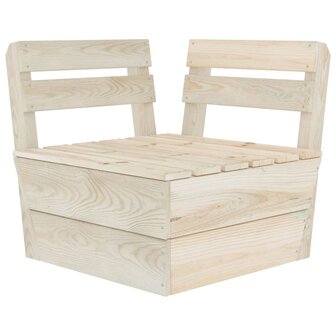 Tuinbank 2-zits pallet ge&iuml;mpregneerd vurenhout 4