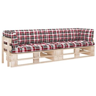 Tweezitsbank pallet met kussens ge&iuml;mpregneerd grenenhout 1