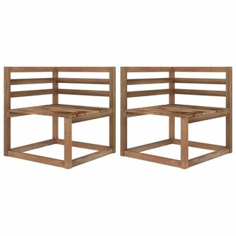 Tuinbank 2-zits pallet met lichtblauwe kussens grenenhout 3