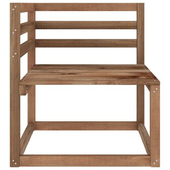 Tuinbank 2-zits pallet met lichtblauwe kussens grenenhout 5