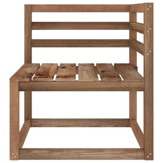 Tuinbank 2-zits pallet met lichtblauwe kussens grenenhout 6