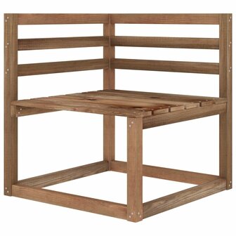 Tuinbank 2-zits pallet met groene kussens grenenhout 4
