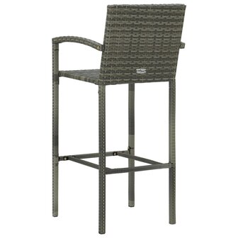 3-delige Tuinbarset met armleuningen poly rattan grijs 7