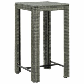 3-delige Tuinbarset met armleuningen poly rattan grijs 9