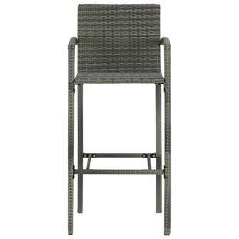 3-delige Tuinbarset poly rattan grijs 8