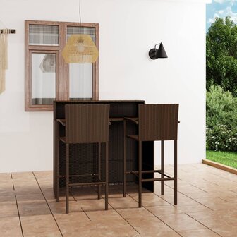 3-delige Tuinbarset bruin 1
