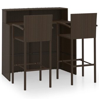 3-delige Tuinbarset bruin 2