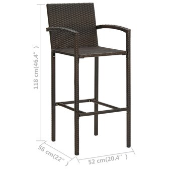 3-delige Tuinbarset bruin 9