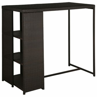 5-delige Tuinbarset met kussens poly rattan bruin 2