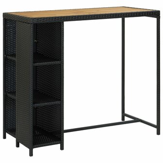 5-delige Tuinbarset met kussens poly rattan zwart 2