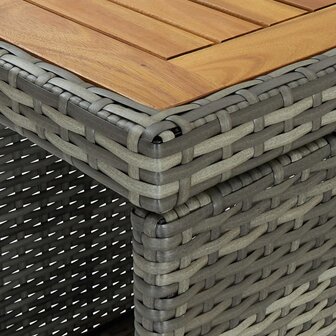 5-delige Tuinbarset met kussens poly rattan grijs 4