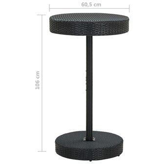 3-delige Tuinbarset met kussens poly rattan zwart 9