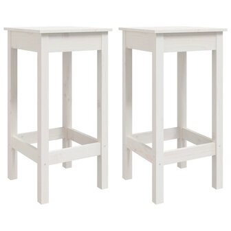 3-delige TuinTuinbarset massief grenenhout wit 5