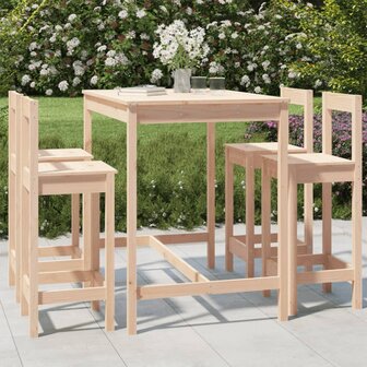 5-delige Barset massief grenenhout 1