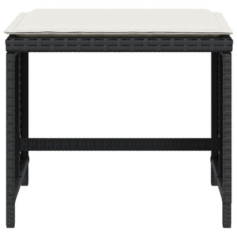 Tuinkrukken 4 st met kussens 41x41x36 cm poly rattan zwart 5