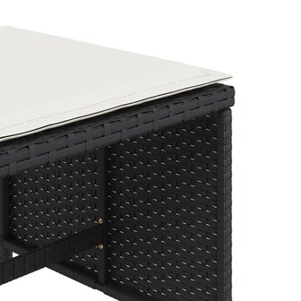 Tuinkrukken 4 st met kussens 41x41x36 cm poly rattan zwart 9