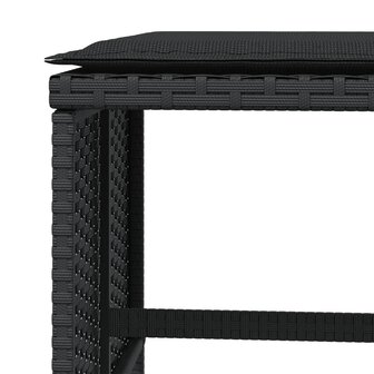 Tuinkrukken 4 st met kussens 41x41x36 cm poly rattan zwart 8