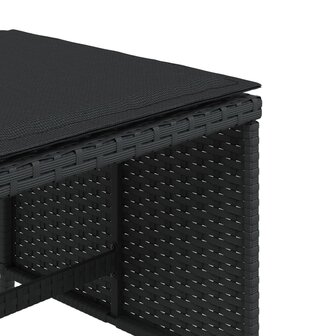 Tuinkrukken 4 st met kussens 41x41x36 cm poly rattan zwart 9