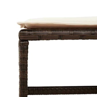 Tuinkrukken 4 st met kussens 41x41x36 cm poly rattan bruin 9