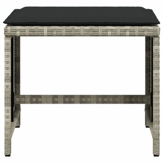Tuinkrukken 4 st met kussens 41x41x36 cm poly rattan lichtgrijs 5
