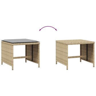 Tuinkrukken 4 st met kussens 41x41x36 cm poly rattan beige 7