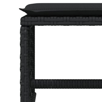 Tuinkrukken 4 st met kussens 41x41x36 cm poly rattan zwart 8