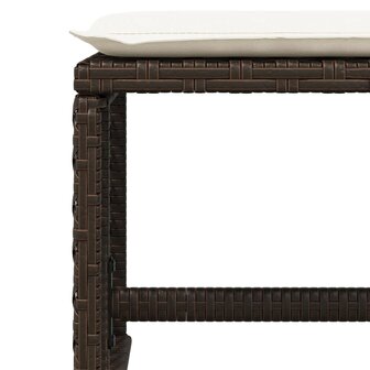 Tuinkrukken 4 st met kussens 41x41x36 cm poly rattan bruin 8