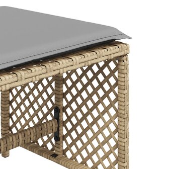 Tuinkrukken 4 st kussens 41x41x36 cm poly rattan gemengd beige 9