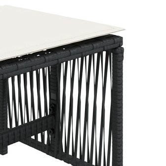 Tuinkrukken 4 st met kussens 41x41x36 cm poly rattan zwart 9