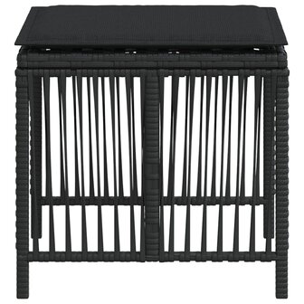 Tuinkrukken 4 st met kussens 41x41x36 cm poly rattan zwart 6