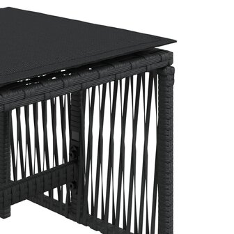 Tuinkrukken 4 st met kussens 41x41x36 cm poly rattan zwart 9