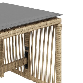 Tuinkrukken 4 st kussens 41x41x36 cm poly rattan gemengd beige 9