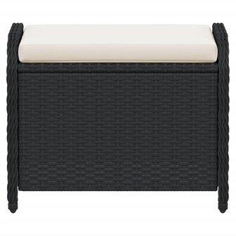 Tuinkruk met kussen 58x46x46 cm poly rattan zwart 4