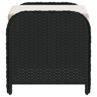 Tuinkruk met kussen 58x46x46 cm poly rattan zwart 5