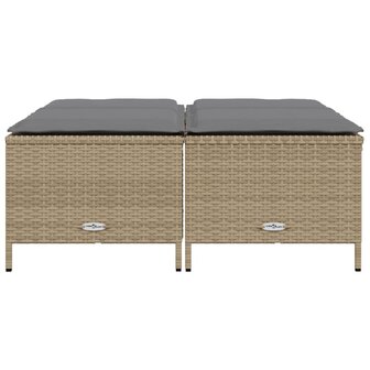 Tuinkrukken met kussens 4 st poly rattan beige 3