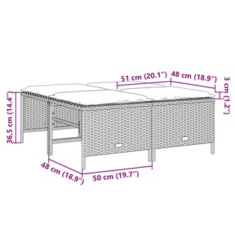 Tuinkrukken met kussens 4 st poly rattan beige 7