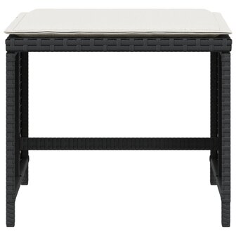Tuinkrukken 4 st met kussens 40x40x35 cm poly rattan zwart 5