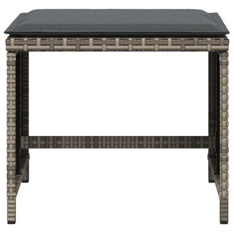 Tuinkrukken 4 st met kussens 40x40x35 cm poly rattan grijs 5