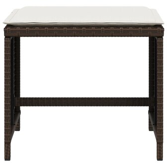 Tuinkrukken 4 st met kussens 40x40x35 cm poly rattan bruin 5