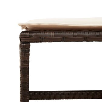 Tuinkrukken 4 st met kussens 40x40x35 cm poly rattan bruin 8