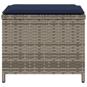 Tuinkrukken 4 st met kussens 40x40x35 cm poly rattan grijs 6