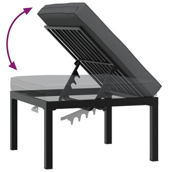 Tuinkruk met kussen aluminium zwart 6