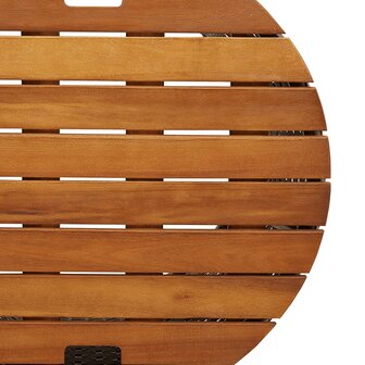 Tuinbijzettafels 2 st met houten blad poly rattan grijs 9