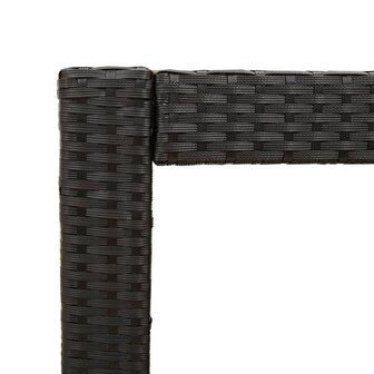 Tuinbijzettafel met houten blad 60x40x75 cm poly rattan zwart 9