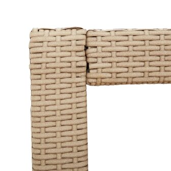 Tuinbijzettafel met houten blad 60x40x75 cm poly rattan beige 9