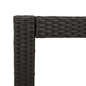 Tuinbijzettafel met houten blad 100x40x75 cm poly rattan zwart 9