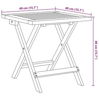 Tuinbijzettafel 40x40x40 cm massief acaciahout 7